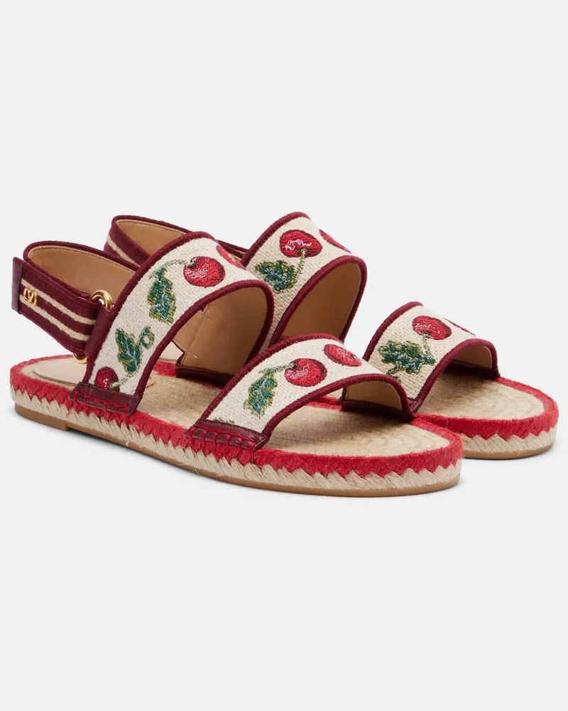 Valentino Garavani Espadrille-Sandalen mit Leder Multicolor