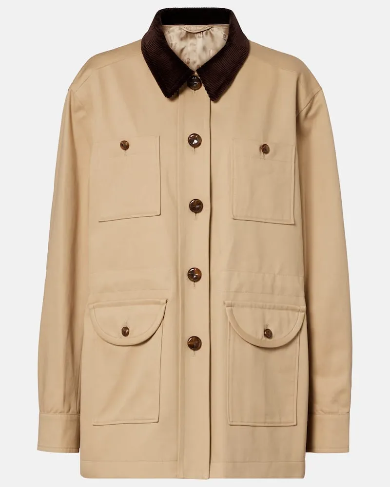 Blazé Milano Blazé Milano Jacke Lohai aus Baumwoll-Canvas Beige