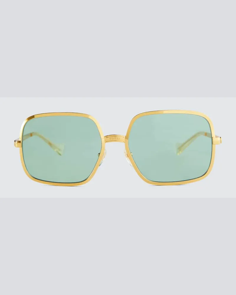 Gucci Eckige Sonnenbrille Gold
