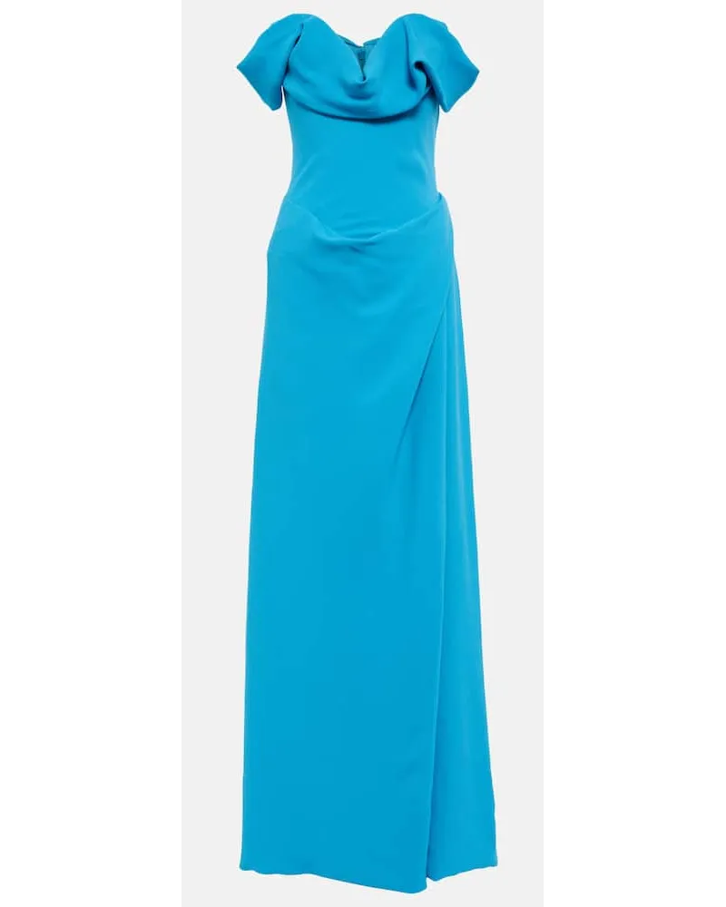 Vivienne Westwood Off-Shoulder-Robe Oriana aus Crepe Blau