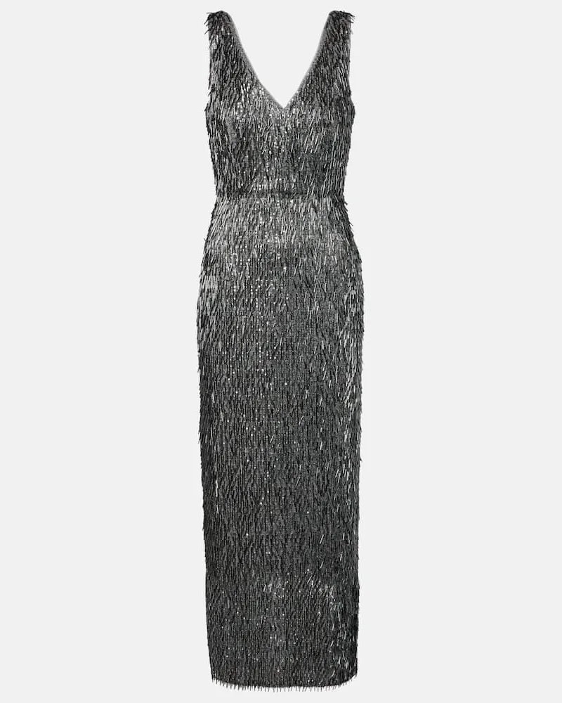Erdem Verziertes Cocktailkleid Grau