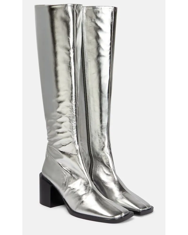 Jil Sander Stiefel aus Metallic-Leder Metallic