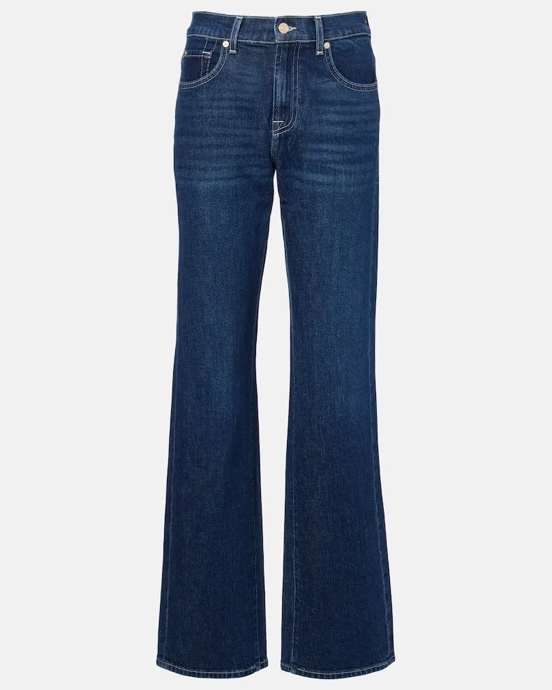 7 for all mankind High-Rise Straight Jeans Tess Blau