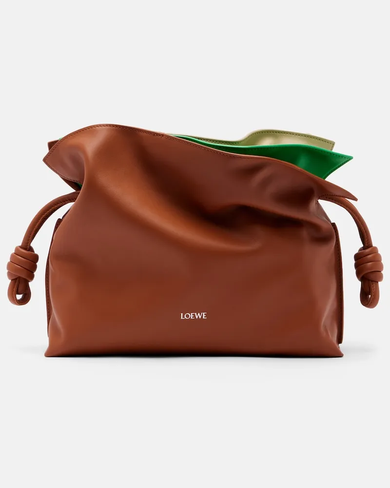 Loewe Clutch Flamenco Medium aus Leder Braun