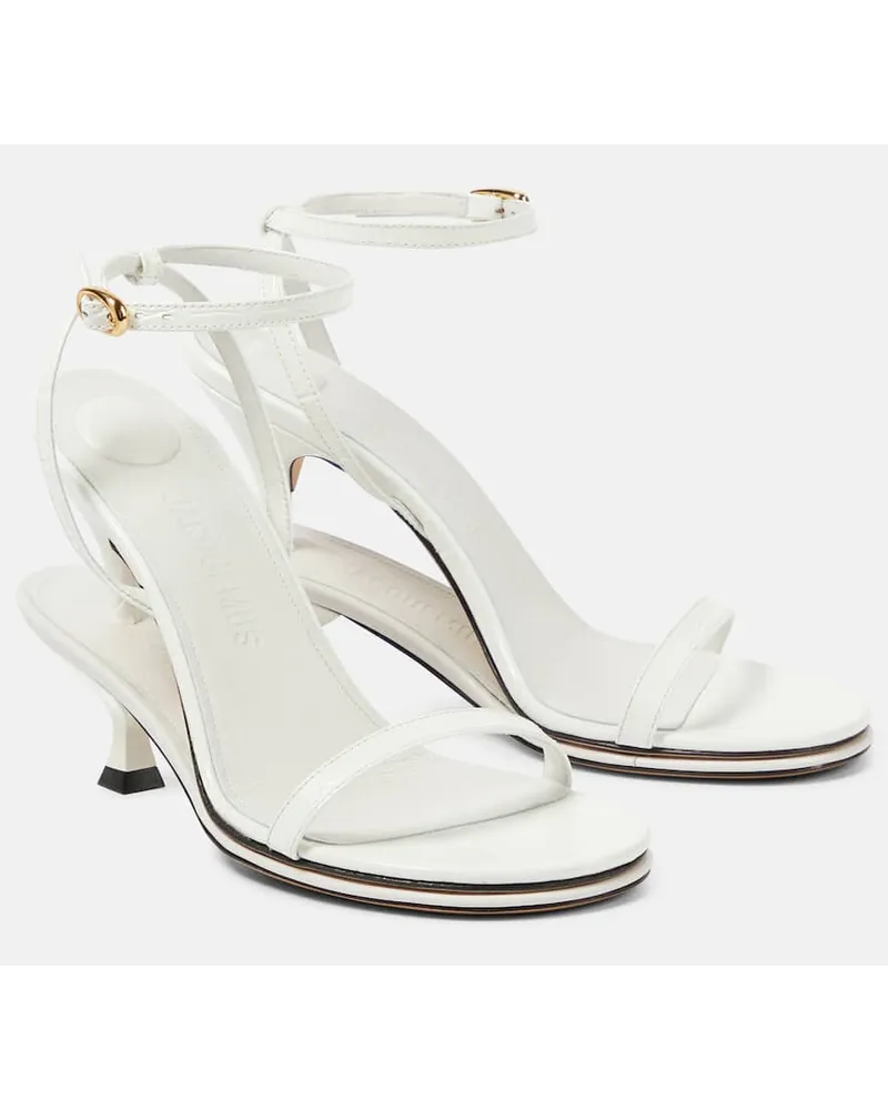 Jacquemus Sandalen Les Doubles Sandales aus Leder Weiss