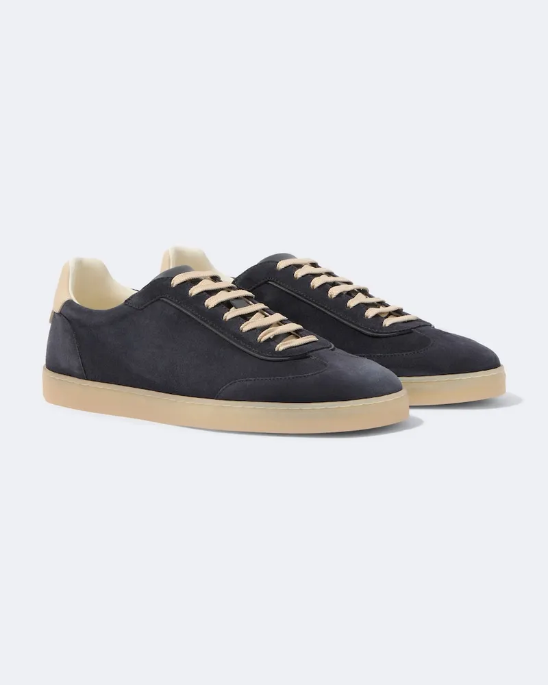 Brunello Cucinelli Sneakers aus Veloursleder Blau