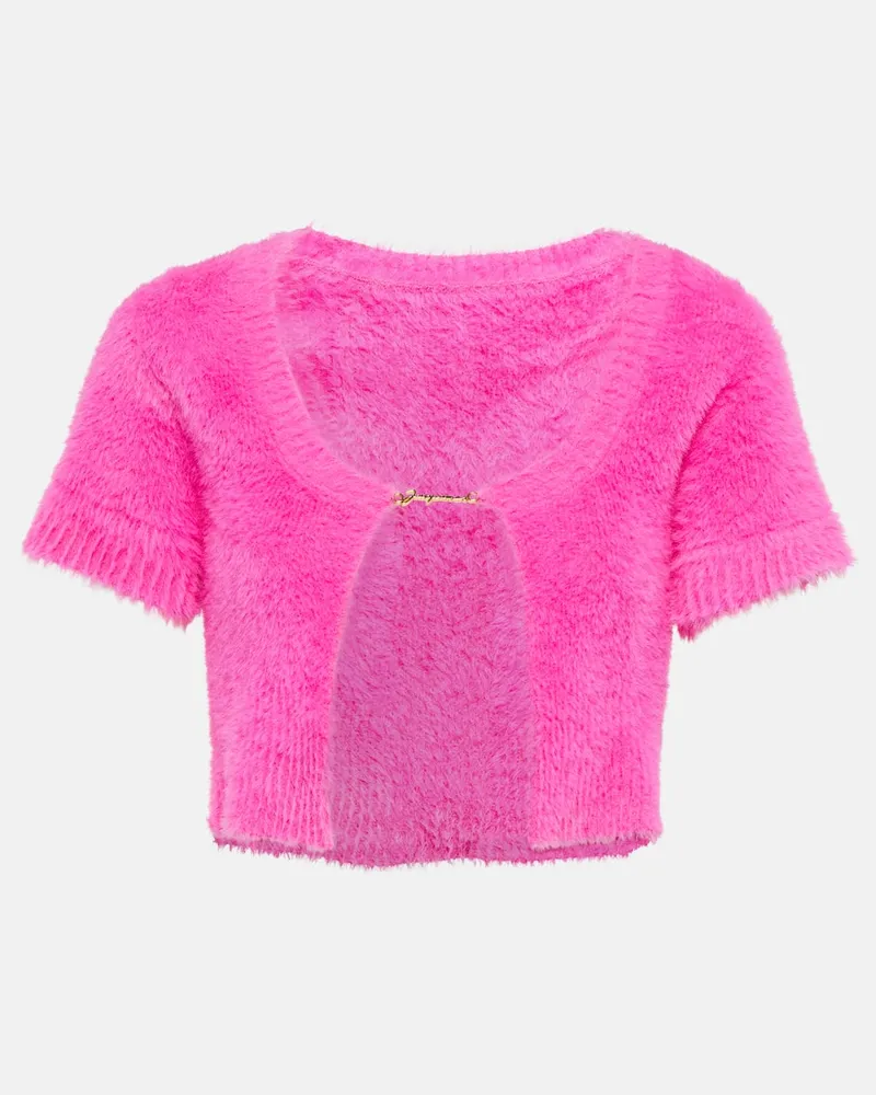 Jacquemus Cropped-Cardigan La Maille Neve Rosa