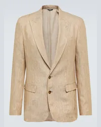 Dolce & Gabbana Anzugjacke aus Leinen-Twill Beige