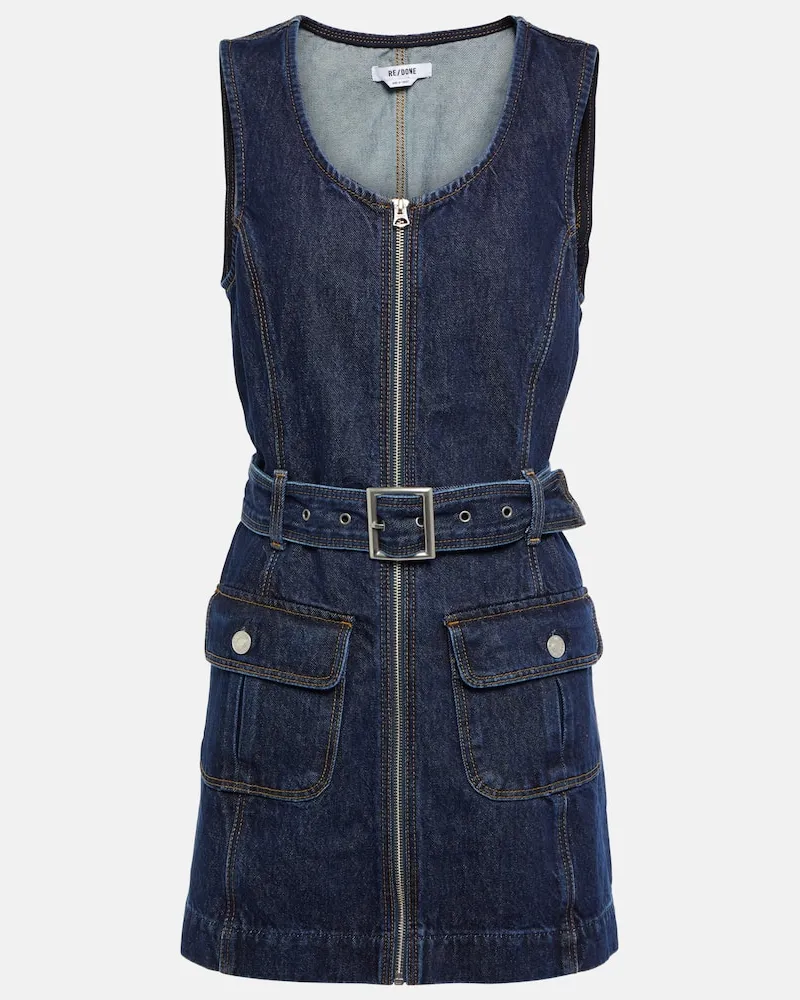 RE/DONE Minikleid aus Denim Blau