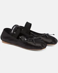 Miu Miu Ballerinas aus Satin Schwarz