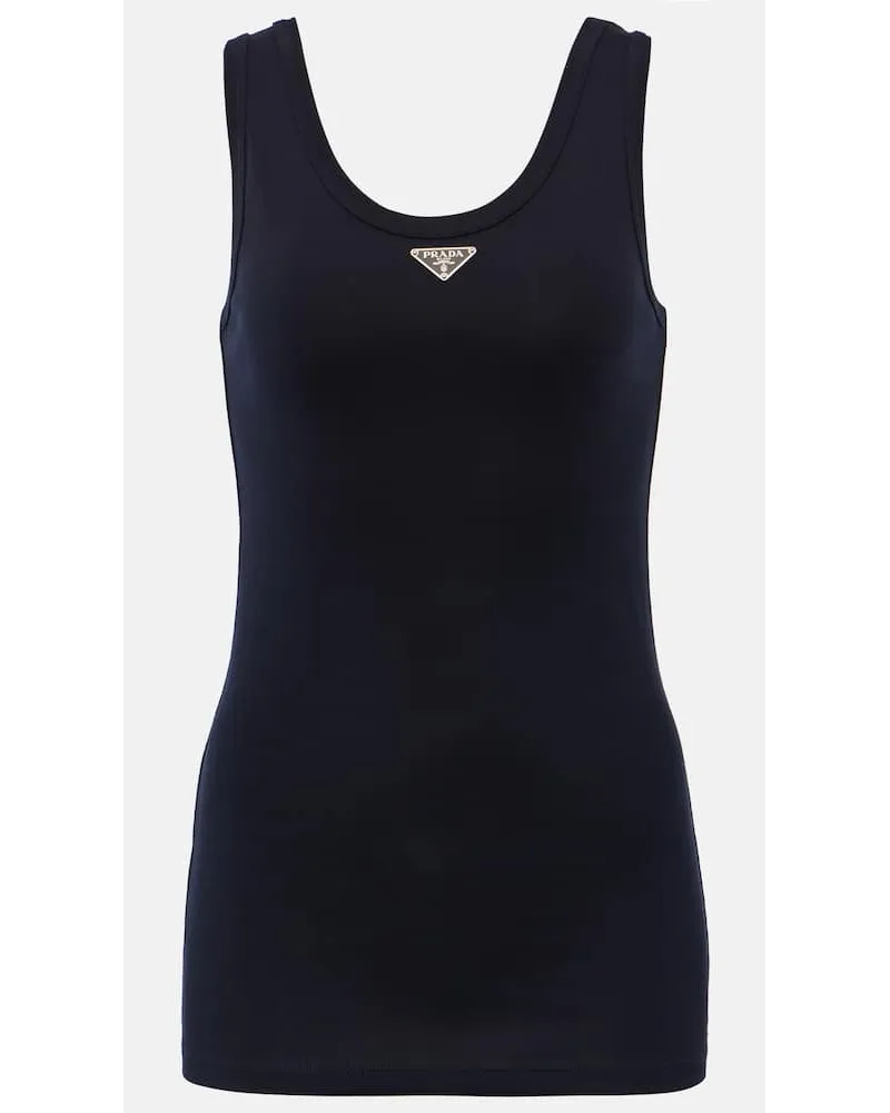 Prada Top aus Baumwolle Blau