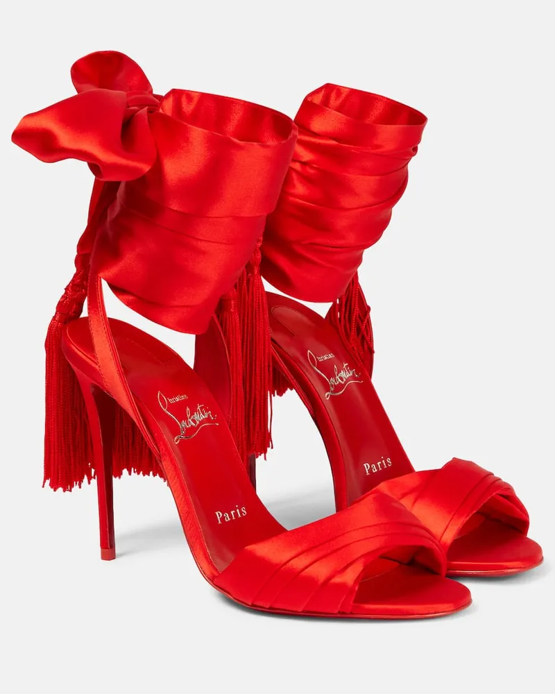 Christian Louboutin Sandalen Sevillana 100 aus Satin Rot