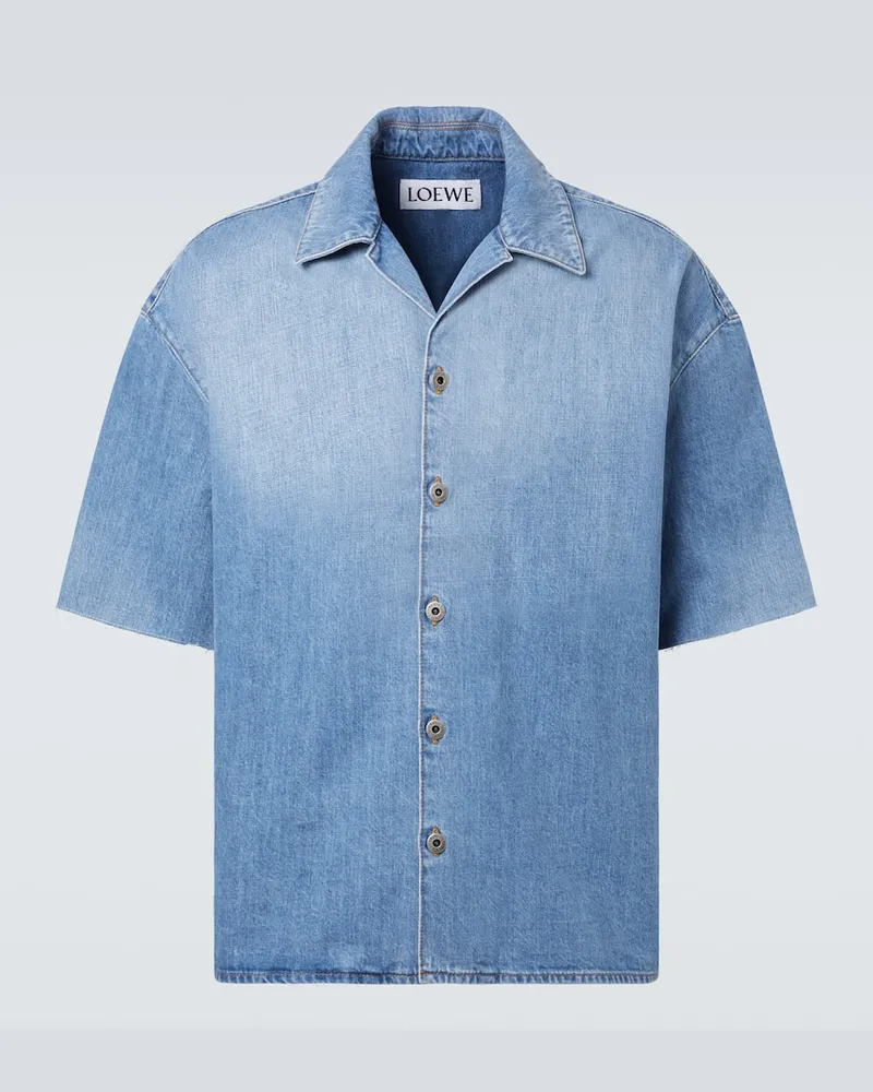 Loewe Hemd Anagram aus Denim Blau