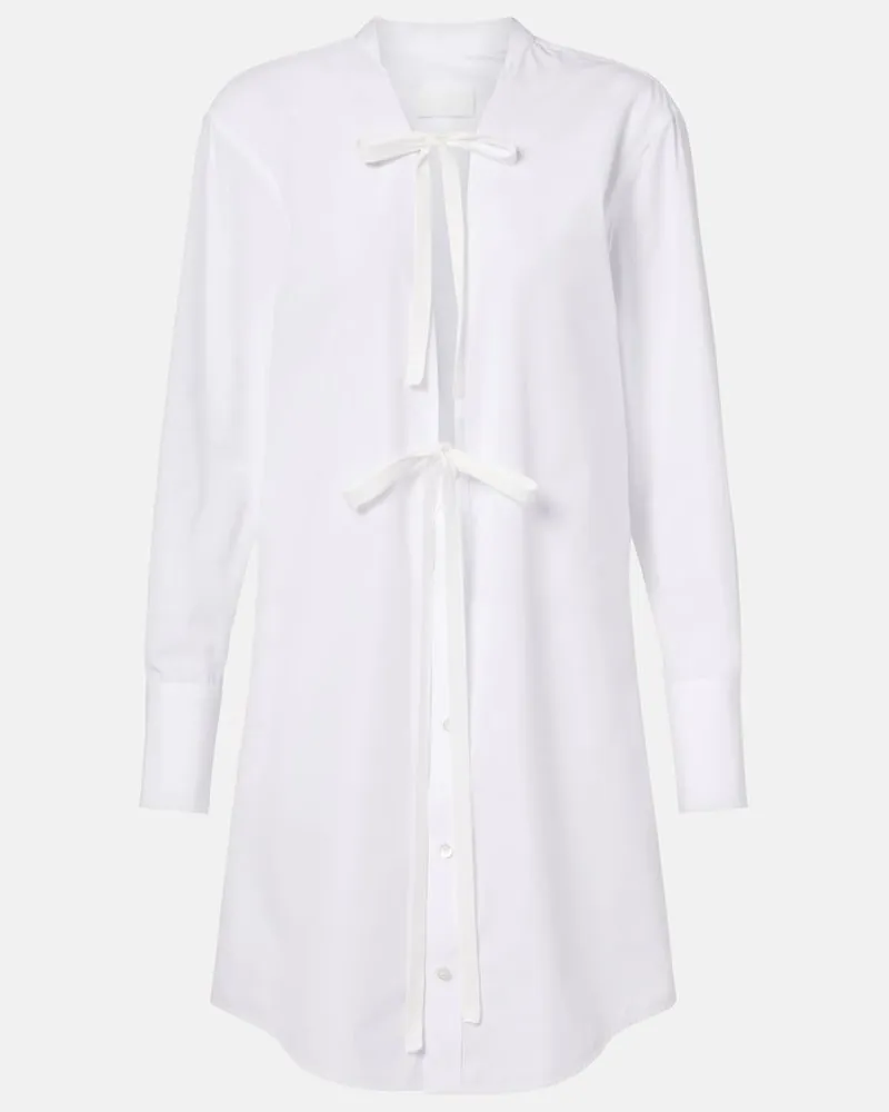 Maison Margiela Hemdblusenkleid aus Baumwollpopeline Weiß