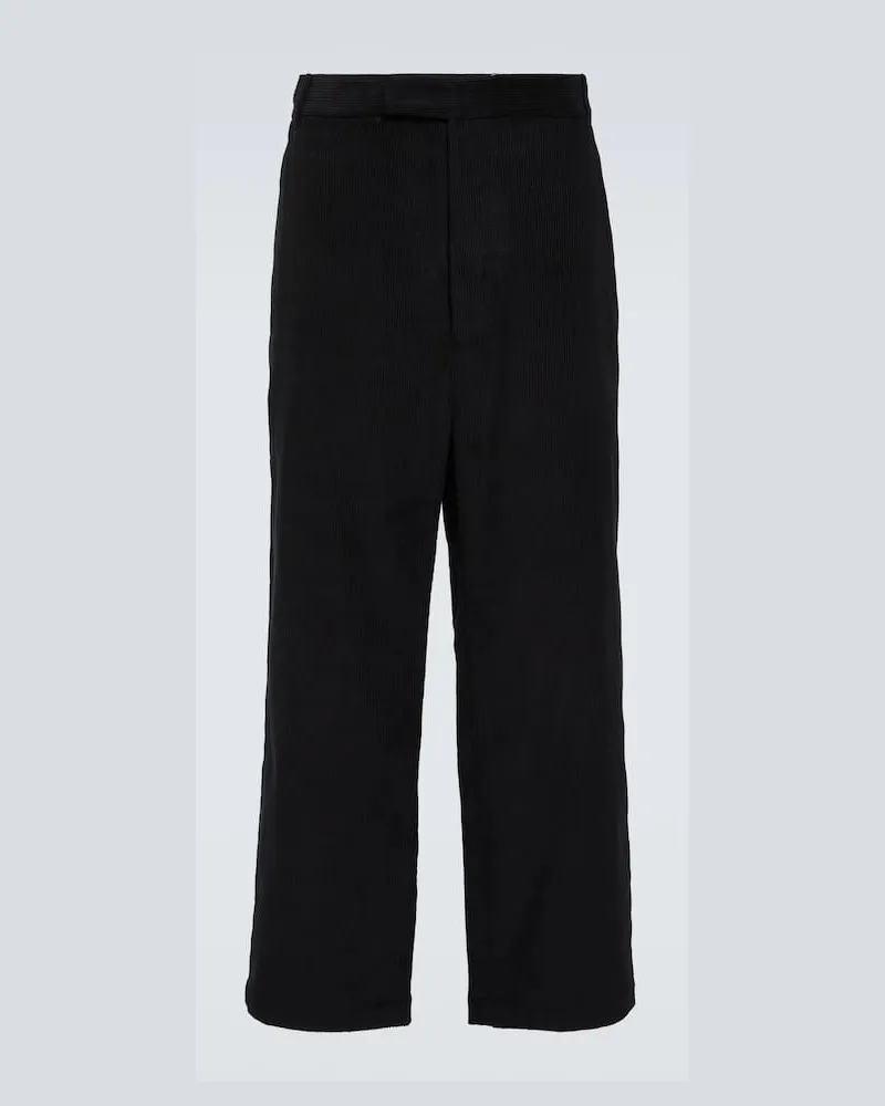Thom Browne Gerade Hose aus Cord Schwarz