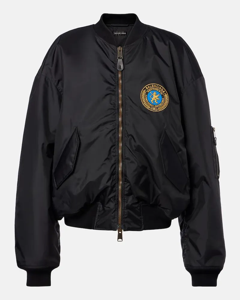 Balenciaga Oversize-Bomberjacke Schwarz