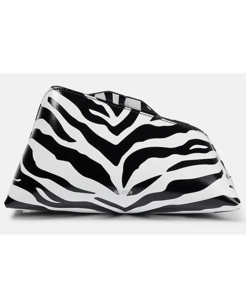 ATTICO Clutch 8.30 PM aus Leder mit Zebra-Print Multicolor