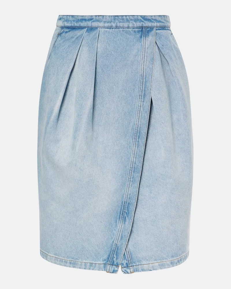 Dries van Noten Midirock aus Denim Blau