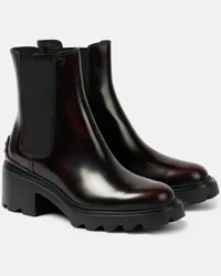 TOD'S Chelsea Boots aus Leder Burgund