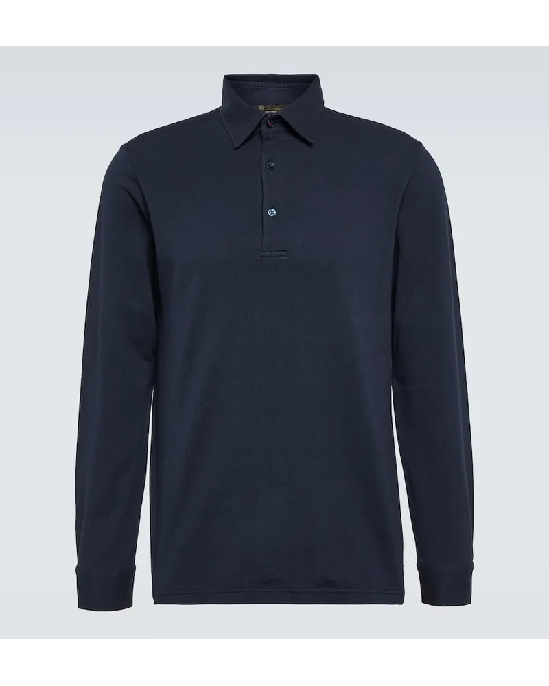 Loro Piana Polohemd aus Baumwoll-Piqué Blau