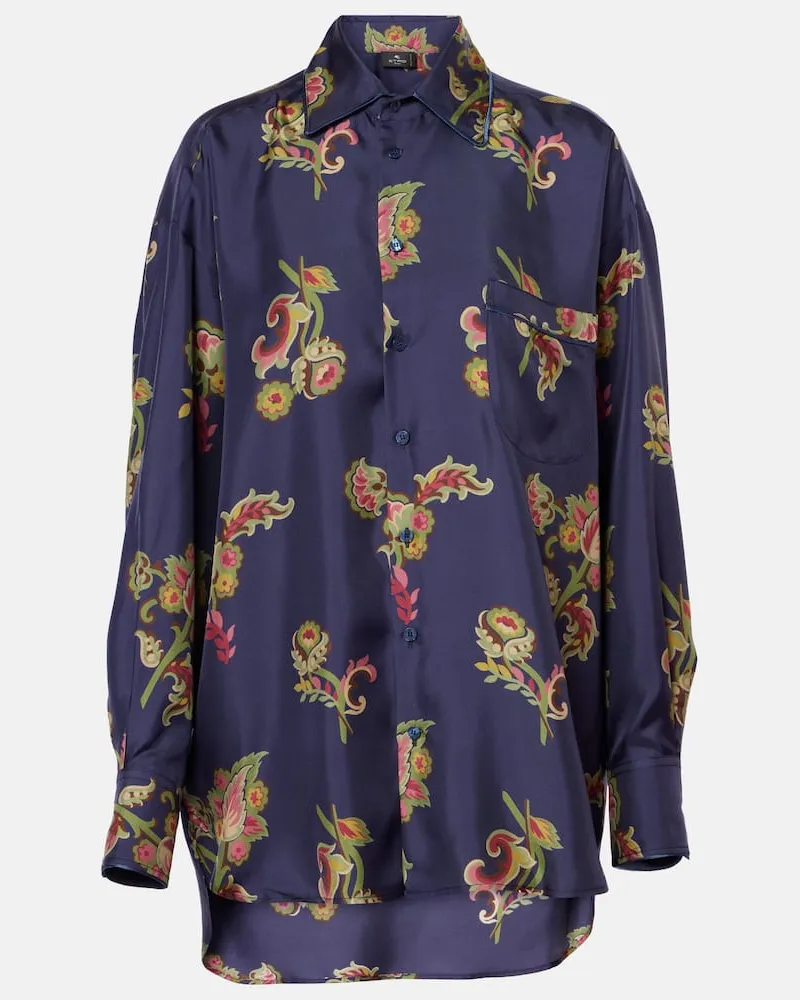 Etro Bedrucktes Hemd aus Seide Multicolor