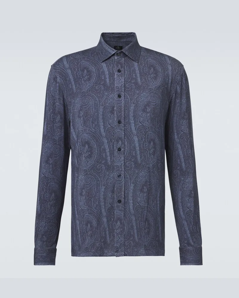Etro Hemd aus Jersey mit Paisley-Muster Blau