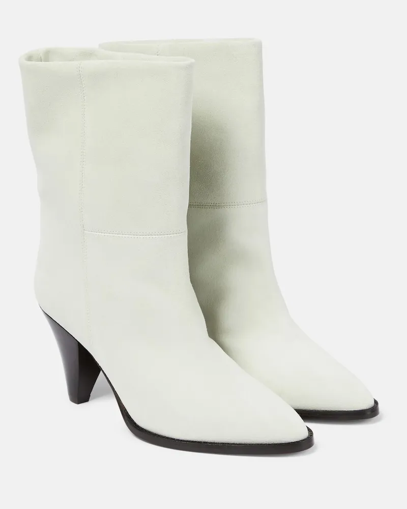 Isabel Marant Ankle Boots Rouxa aus Veloursleder Weiß