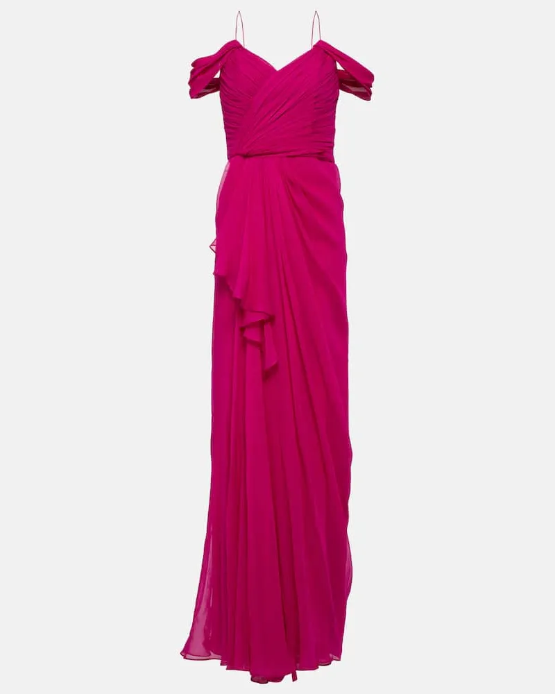 COSTARELLOS Robe aus Seide Rosa