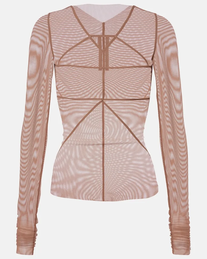 Rick Owens Top Temple aus Tüll Braun