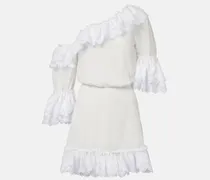Minikleid aus Baumwollpopeline mit Spitze