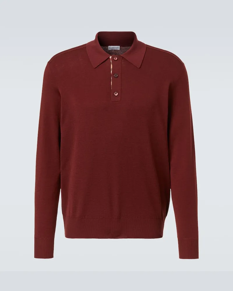 Burberry Polopullover aus Wolle Rot