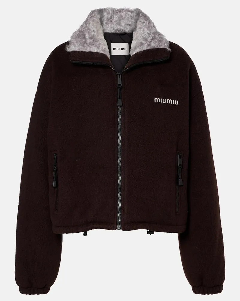 Miu Miu Bomberjacke aus Gabardine Braun