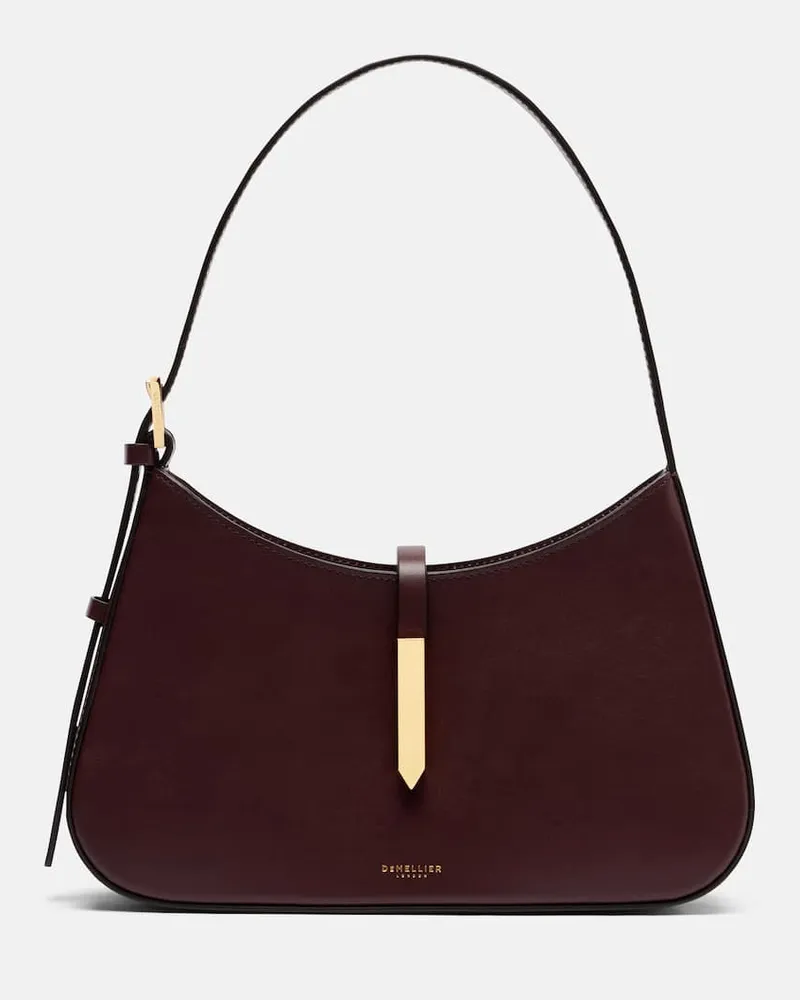 DeMELLIER Schultertasche Tokyo aus Leder Burgunderrot