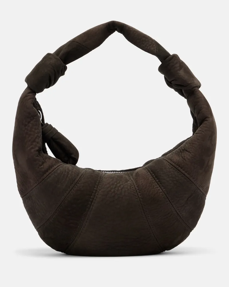 Christophe Lemaire Schultertasche Fortune Croissant Mini aus Leder Braun