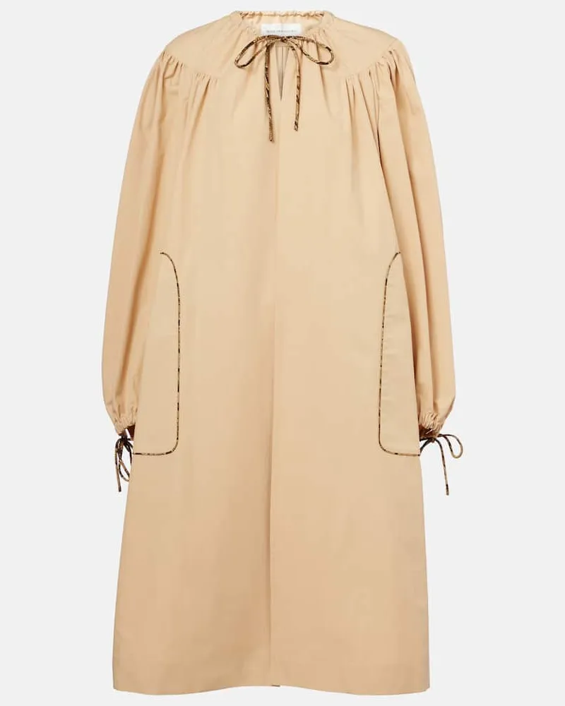 Dries van Noten Mantel aus Baumwollpopeline Beige