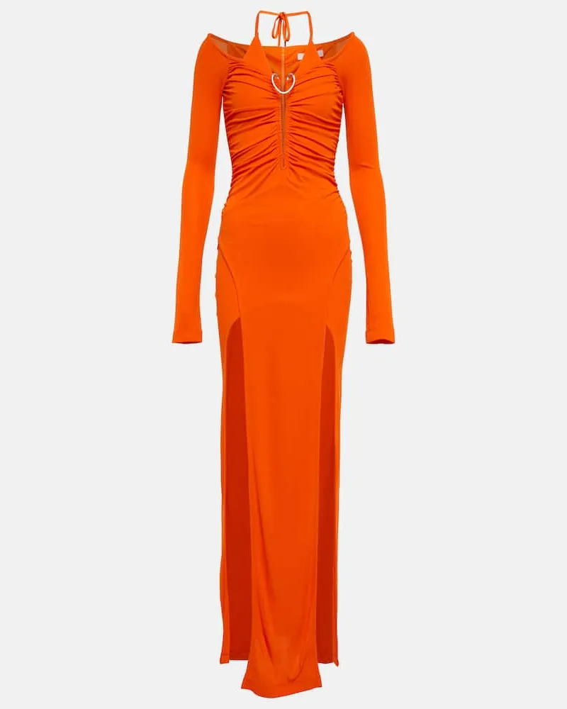 Dion Lee Robe Mobius Slit aus Jersey Orange