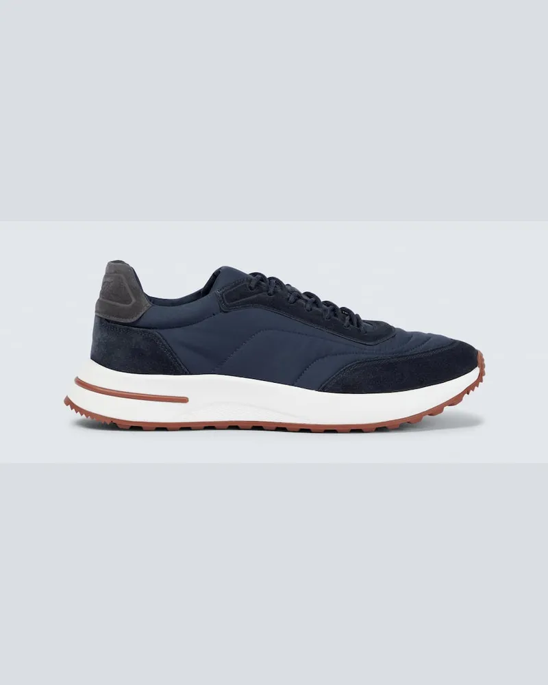 Loro Piana Sneakers Weekend Walk mit Veloursleder Blau