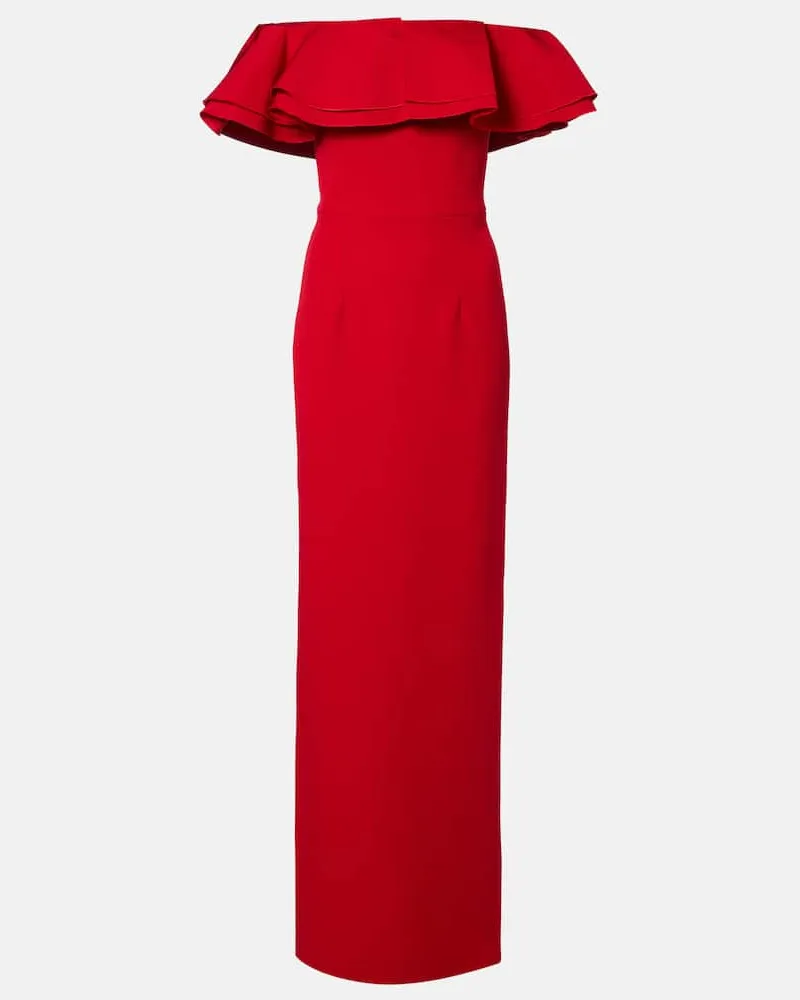 Safiyaa Off-Shoulder-Robe Ryan aus Crêpe Rot