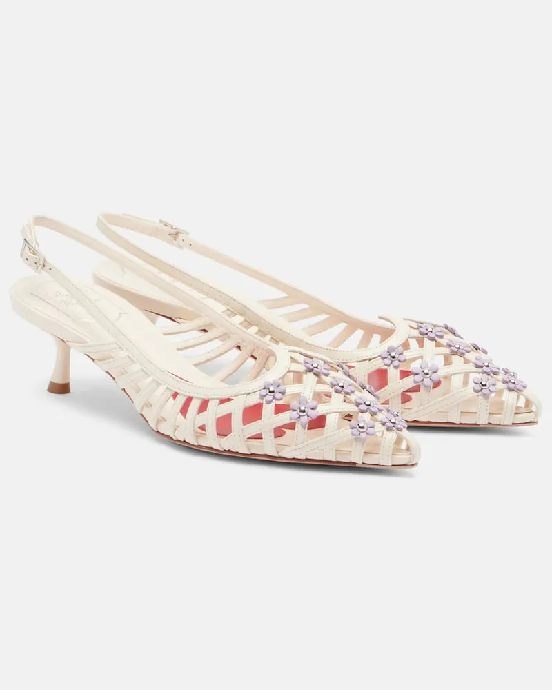 Roger Vivier Slingback-Pumps I Love aus Leder Weiß