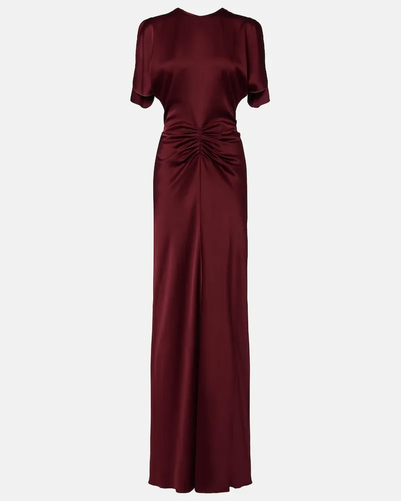 Victoria Beckham Robe Isabella aus Satin Burgunderrot