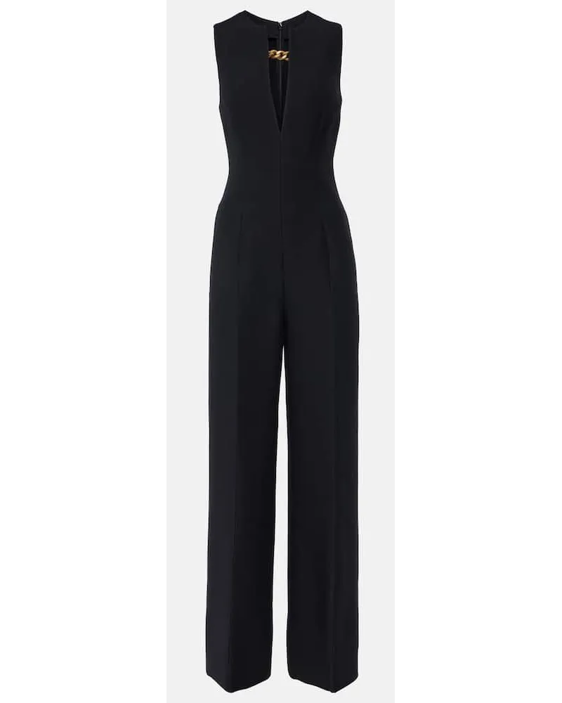 Stella McCartney Jumpsuit aus Wolle und Seide Schwarz