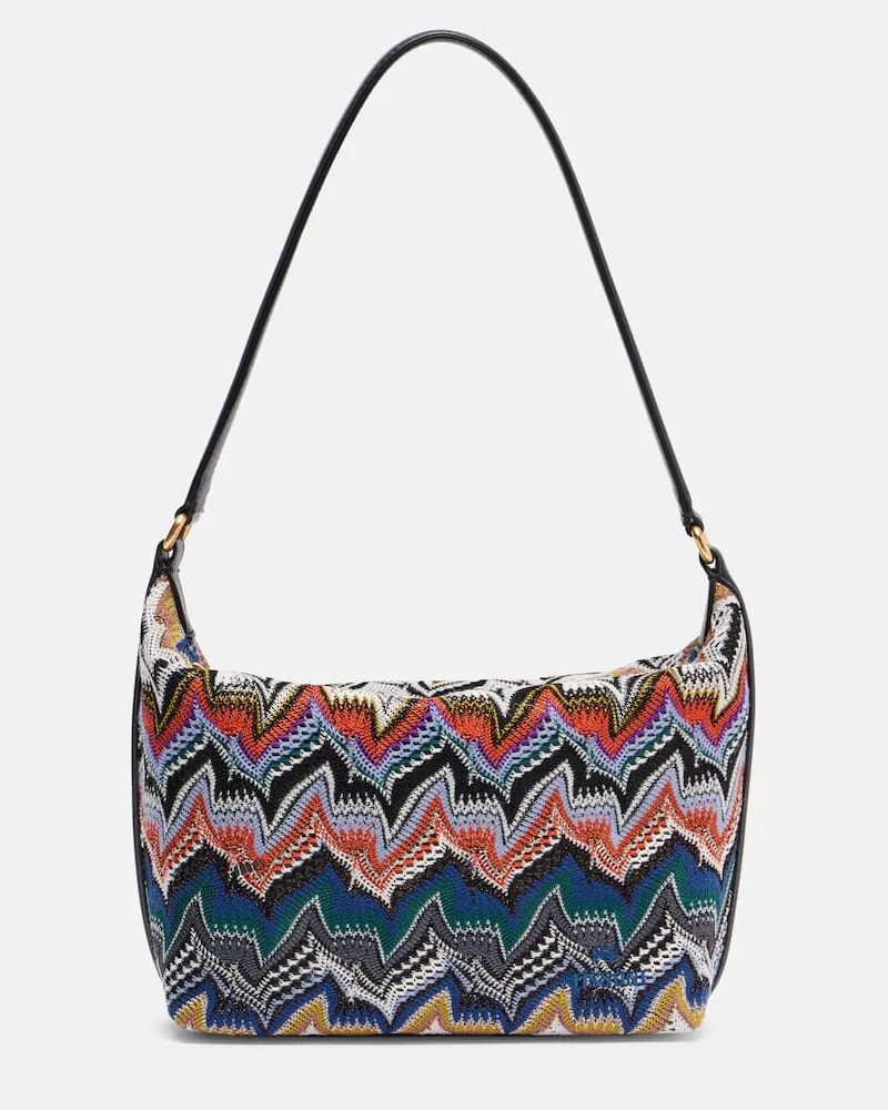 Missoni Schultertasche mit Leder Multicolor