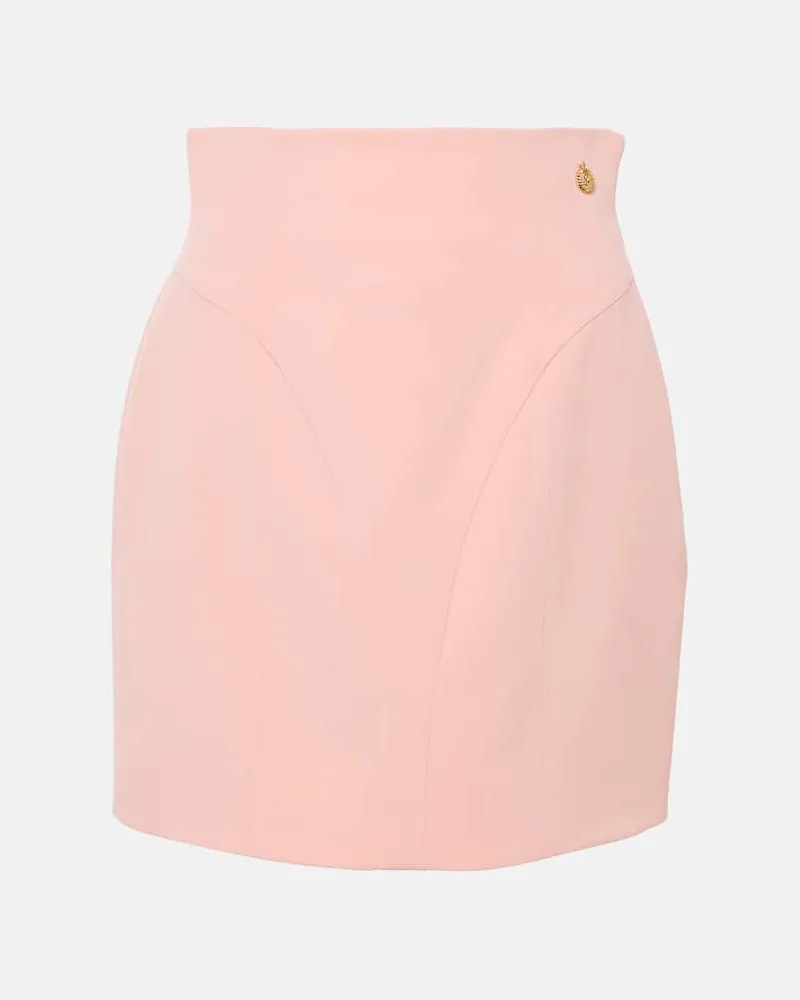 Balmain High-Rise-Minirock aus Crêpe Rosa