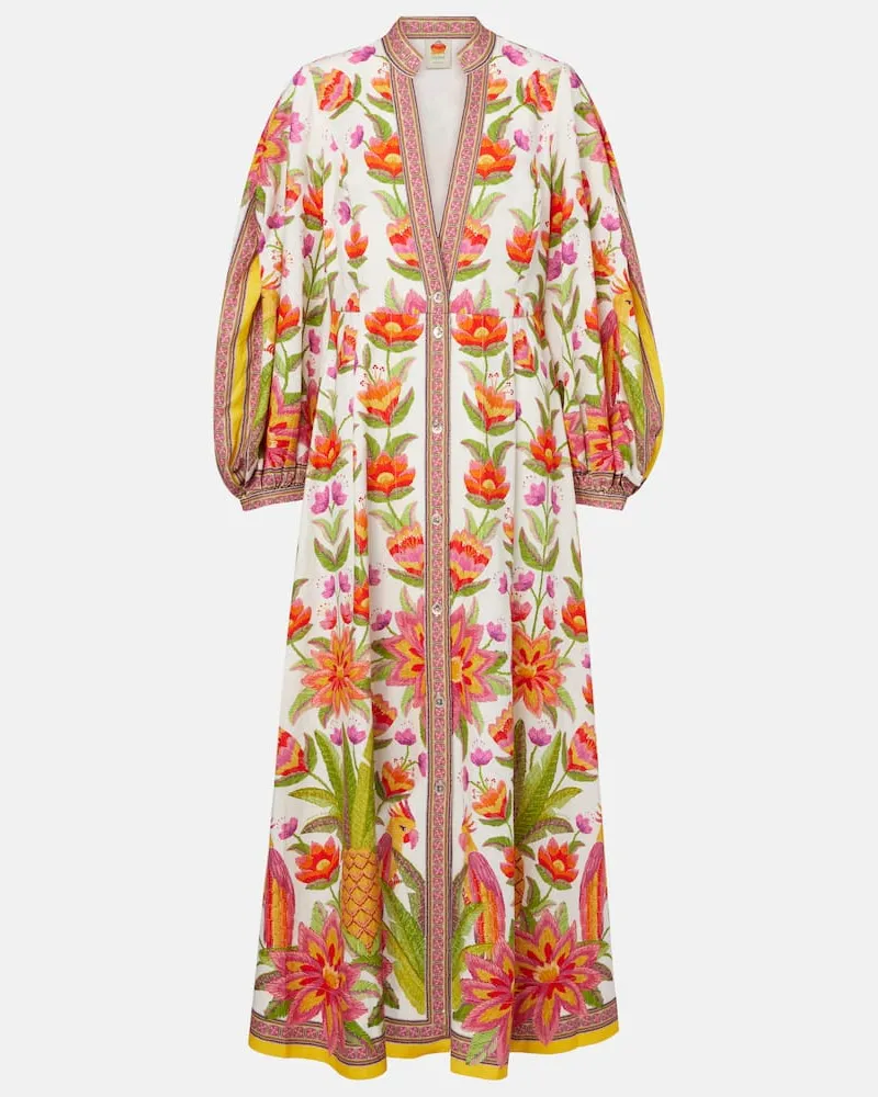 FARM Rio Maxikleid Ararais aus einem Leinengemisch Multicolor