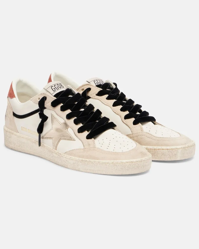 Golden Goose Sneakers Ball Star aus Leder mit Veloursleder Beige