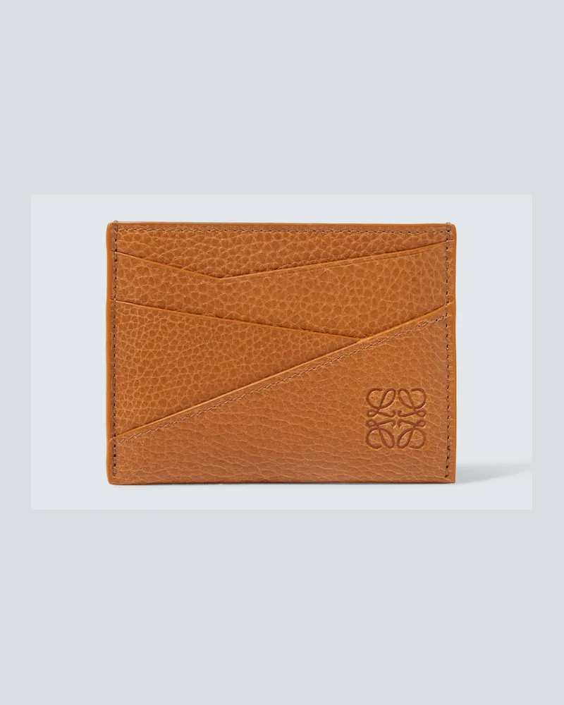 Loewe Kartenetui Puzzle aus Leder Braun