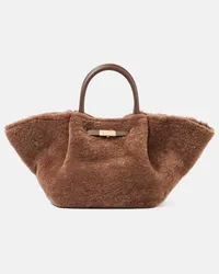 DeMELLIER Tote New York Medium aus Shearling Braun