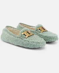 TOD'S Mokassins Gommino aus Shearling Gruen