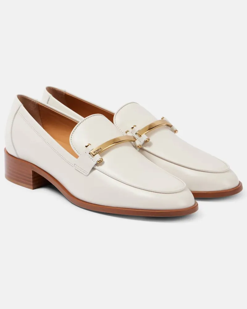 TOD'S Loafer-Pumps aus Leder Weiß