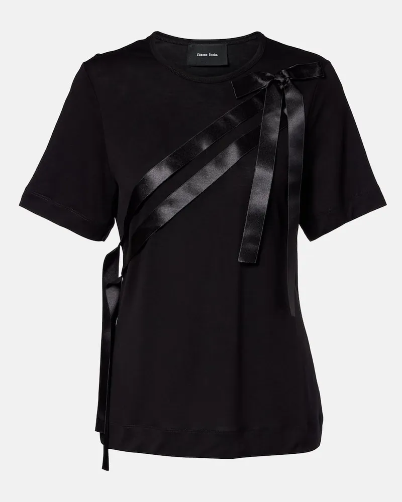 Simone Rocha T-Shirt aus Jersey Schwarz